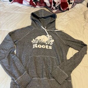Roots Charcoal Hoodie with White Logo